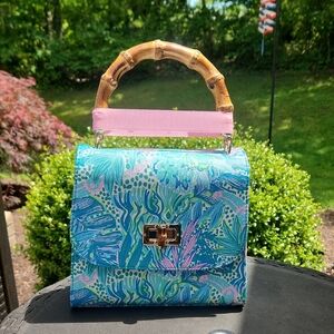 Lilly Pulitzer Blue and Pink Satchel
